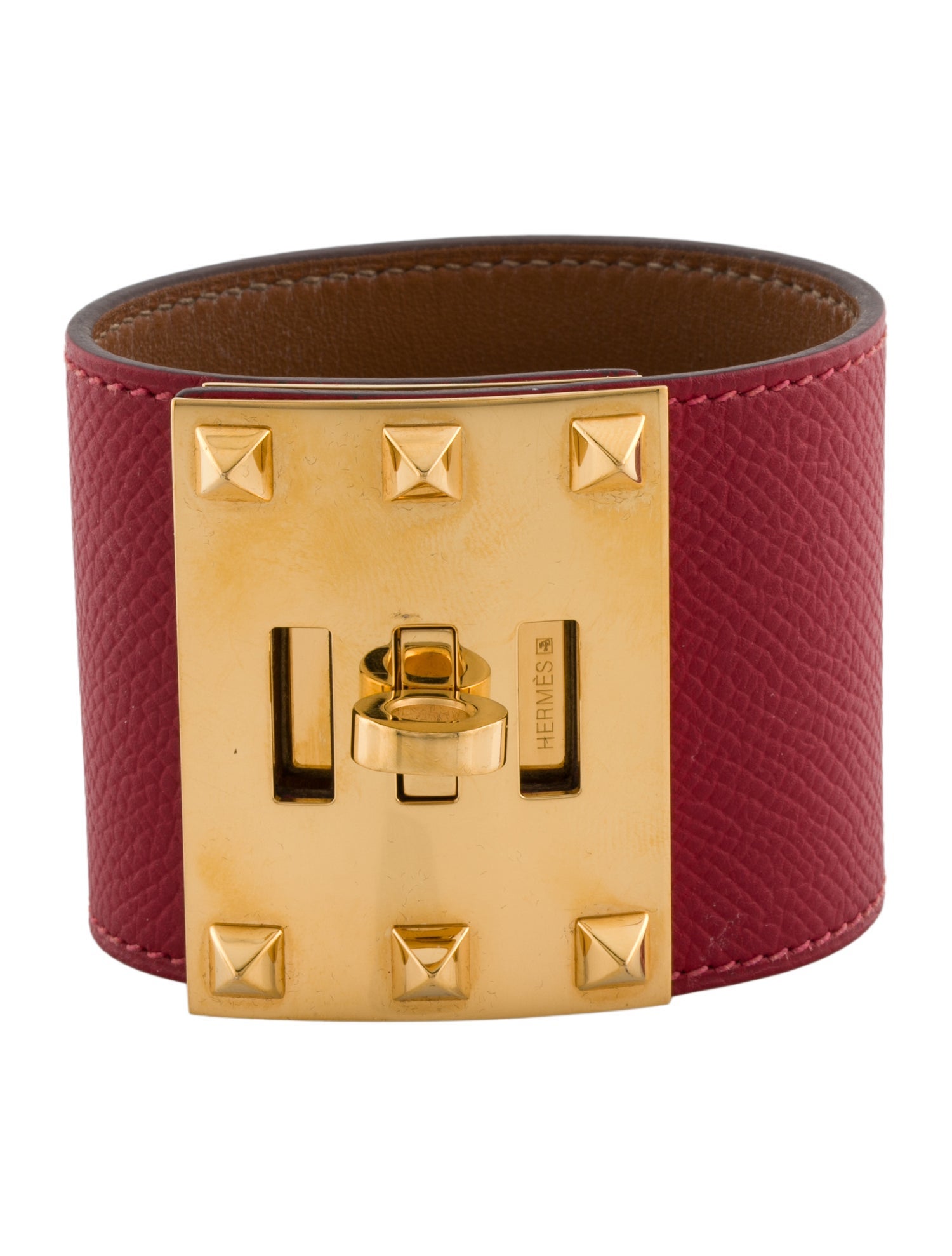 Hermès Leather Extreme Kelly Dog Wrap Bracelet